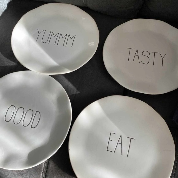 White Ceramic Dining Plates Set - Picture 1 of 1